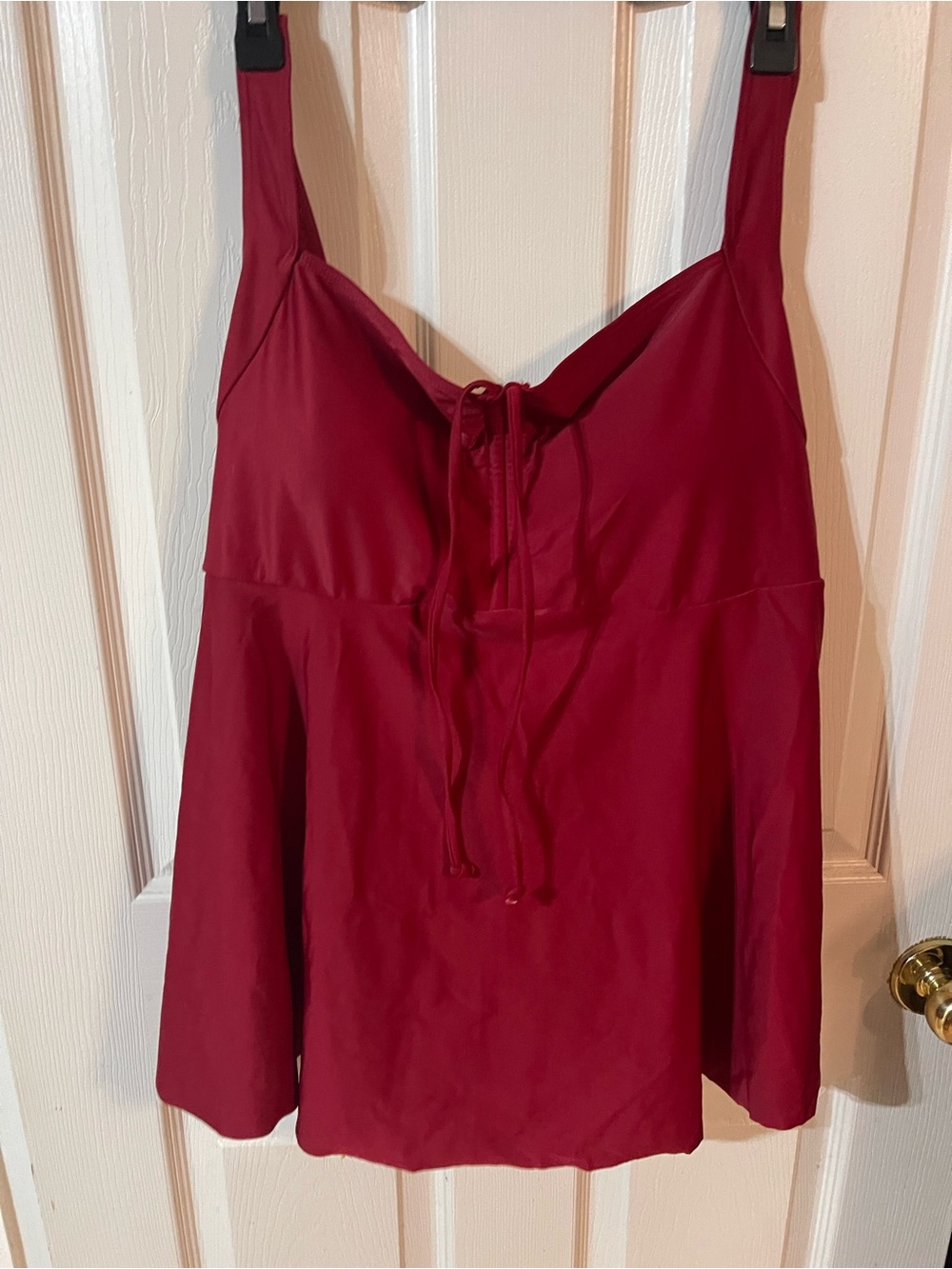 SHEIN Burgundy Red Swim Tankini Top